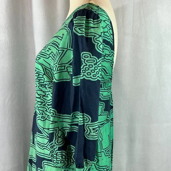 Needle & Thread Green & Blue Graphic Abstract Print Dress Size Small - Picture 6 of 7